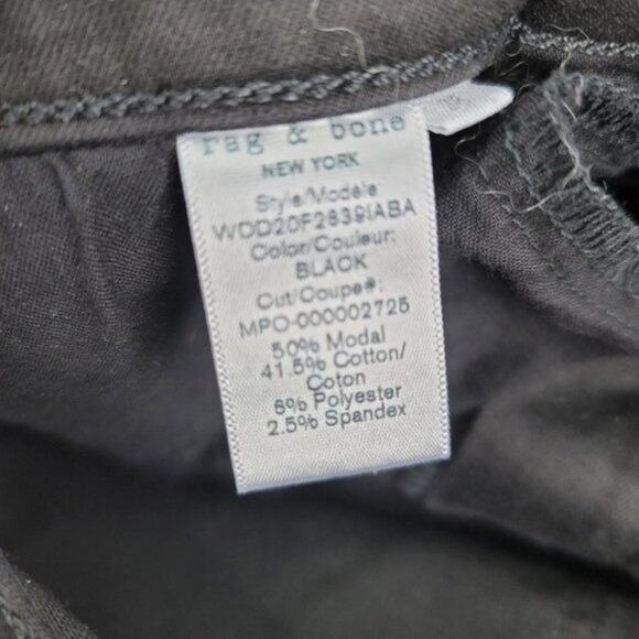 Rag & Bone Women's High Rise Slim Fit Skinny Stretch Black Wash Jeans Size 28 - Picture 3 of 5